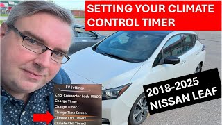 How To Set Nissan Leaf Automatic Climate Control Timer 20182025 Electric Vehicle [upl. by Acirderf332]