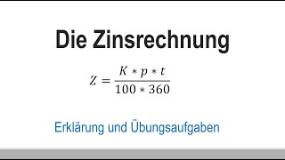 Finanzmathe Zinsrechnung Teil 1 Einstieg tagesgenau Zinsen berechnen [upl. by Alaet]