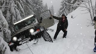 Deep Snow Wheeling Jeep Wrangler Oregon Cascades Extreme 4x4 [upl. by Ayila]