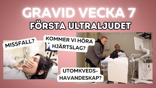 GRAVID VECKA 7 FÖRSTA ULTRALJUDET [upl. by Ynos271]