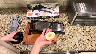 VEKAYA Adjustable Mandoline Slicer Mandoline Slicer for Kitchen Mandolin with Cut Resistant Gloves [upl. by Koslo]