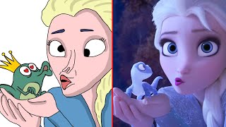 Frozen 2 Scenes Funny Drawing Meme  Try Not To Laugh 😂 [upl. by Idnyc]