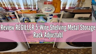 Review REGILLER 5Wire Shelving Metal Storage Rack Adjustable Shelves Standing Storage Shelf Units [upl. by Ahsyekal]