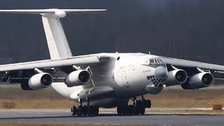 CRAZY russian ILYUSHIN IL76 Landing  NOSE UP after Touchdown [upl. by Jonme]