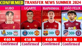 ALL CONFIRMED AND RUMOURS SUMMER TRANSFER NEWSDONE DEALS✔UGARTE TO MAN UTDRAPHINHA TO ARSENAL [upl. by Nahttam451]