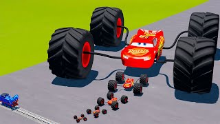 TRANSPORTING PIXAR CARS amp FRUITS WITH COLORED amp JOHN DEERE vs CLAAS vs TRACTORS  BeamNGdrive 962 [upl. by Neville560]