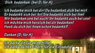 Главные немецкие глаголы управления №23 Sich bedanken bei D für A ГОЛОСОВАНИЕ в конце ролика [upl. by Inafets]