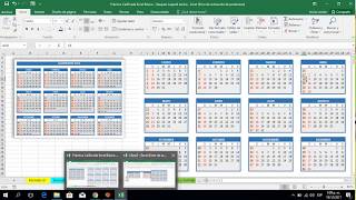 Como hacer un calendario en excel 2016 [upl. by Ahsinwad]