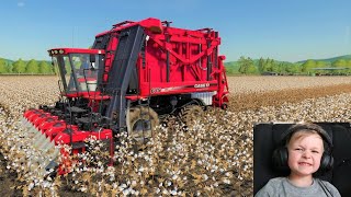 Farming simulator 19  Its time to harvest cotton  Hudsons playground gaming [upl. by Blondie]