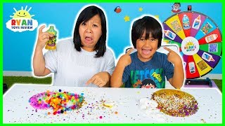 No Bowl No Spoon Slime Challenge Ryan vs Mommy [upl. by Curtice]