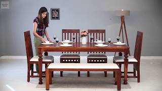 6 Seater Dining Table Set – Buy Best 6 Seater Dining Set Online  Wooden Street [upl. by Marchak676]