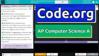 Codeorg Lesson 37A Parameterized Constructors  Tutorial with Answers  Unit 2 CSA [upl. by Aicnetroh95]