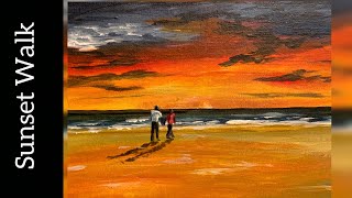 Easy Seascape Beach Painting for Beginners  Ocean Acrylic Painting  Seashore Painting  Sea [upl. by Miner266]