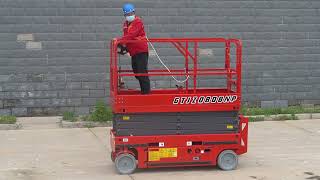 Battery powered hydraulic Self propelled scissor lift electric man working platform with CE [upl. by Selimah]