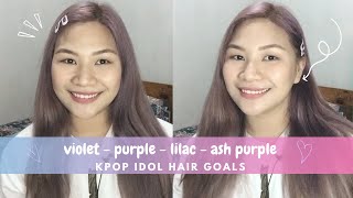 VLOG DYEING MY HAIR PURPLE 💜  KPOP IDOL HAIR GOALS 💯  Andrea Amor [upl. by Nostaw632]