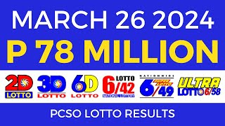 Lotto Result March 26 2024 9pm PCSO [upl. by Laszlo792]