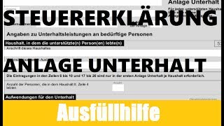 Anlage Unterhalt Elster  Elster Tutorial  Steuererklärung selber machen [upl. by Otreblasiul555]