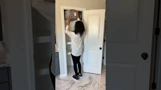 Linen Closet Easy DIY Upgrade diyproject diytok diywithme diycouple diyprojects [upl. by Schwenk]