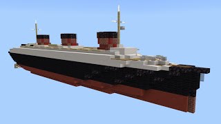 Minecraft SS Normandie  15 scale French Superliner Tutorial [upl. by Nerw]