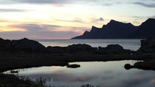 The sun at its lowest point during Midnight Sun  Ramberg Lofoten Norway [upl. by Fredia]