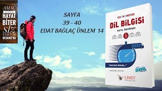 LİMİT YAYINLARI  LİMİT KRONOMETRE DİL BİLGİSİ SB  EDAT BAĞLAÇ ÜNLEM 14 [upl. by Aloeda539]