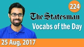 ✅ The Statesman Vocabulary 25 Aug 2017  Learn 10 New Words with Tricks  Day225 [upl. by Ahcsap]