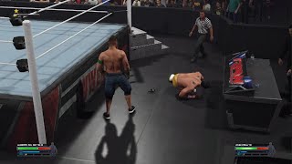 Alberto Del Rio vs John Cena Falls Count Anywhere Match Raw Sept 3 2012 WWE 2K24 [upl. by Aidiruy660]