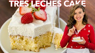 Easy Tres Leches Cake Recipe  Three Milk Cake [upl. by Aknahs904]