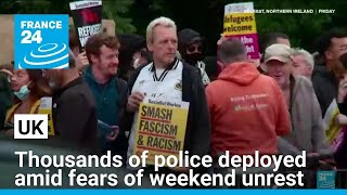 UK deploys thousands of riot police amid fears of further unrest • FRANCE 24 English [upl. by Amias]