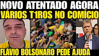 Urgente NOVO ATENTADO AGORA VÁRIOS T1R0S NO COMÍCIO FLÁVIO BOLSONARO ACABA DE PEDIR AJUDA EM V [upl. by Bilac]