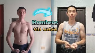 Hombros GRANDES entrenando en CASA  Ectomorfo [upl. by Anasiul]