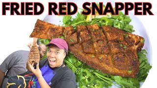 SUPER EASY Deep Fried Whole Red Snapper Recipe  Ready in 10 minutes [upl. by Anayhd]