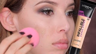 LOreal Infallible Total Cover FIRST IMPRESSION SWATCHES APPLICATION  LUSTRELUX [upl. by Scott]