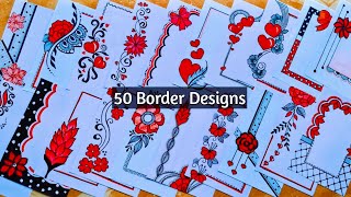 50 RED♥️ amp BLACK🖤 BORDER DESIGNSPROJECT WORK DESIGNSSIDE BORDER DESIGNPORTFOLIO DESIGNASSIGNMENT [upl. by Stevie]