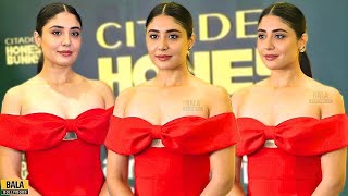 Kritika Kamra Oozing Hotness In Red Plunging Neckline Outfit at Citadel Honey Bunny Screening [upl. by Nevak]