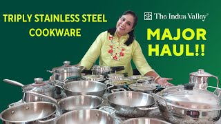 Triply Stainless Steel Kitchenware Haul  Stainless Steel Cookware  ToxinFree  The Indus Valley [upl. by Bianka]