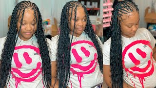 Flip Over Bohemian Fulani Braids 1010  Tutorial [upl. by Minardi]