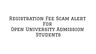 Dont Do This Mistake  Open University Admission [upl. by Ciredec]