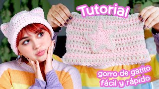 TUTORIAL GORRO DE GATITO A CROCHET [upl. by Joacima]