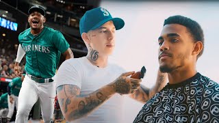 VicBlends Blesses Me With a Haircut Before MLB Opening Day  Julio Rodriguez Behind the Scenes Vlog [upl. by Asyl]