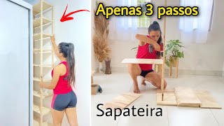 DIY  SAPATEIRA COM APENAS 3 PASSOS  MÓVEL DE MADEIRA [upl. by Alansen]