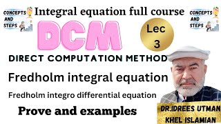 solve Fredholm integral equation by direct computation method  integro differential equation [upl. by Emmuela]