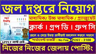 জল দপ্তরে নতুন নিয়োগ শুরু 2024  Water Department Recruitment 2024  JJM 2024  water job [upl. by Llehcear712]