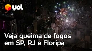 Réveillon 2024 Veja imagens aéreas da queima de fogos em São Paulo Rio de Janeiro e Florianópolis [upl. by Patton989]