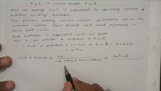 Transformer Utilization Factor in Center Tapped Full Wave Rectifier [upl. by Ramma]