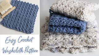 Easy Textured Crochet Washcloth Tutorial  The Sprig Stitch [upl. by Cypro]