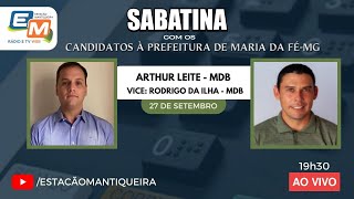 Sabatina com os Candidatos Ã Prefeitura de Maria da FÃ© Arthur Leite MDB e Rodrigo da Ilha MDB [upl. by Yeltnarb]