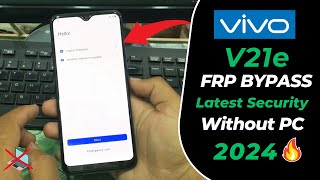 Vivo V21e Frp BypassGoogle Account Remove Android 12 Without PC  Only GSM [upl. by Aleron471]