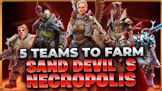 5 TEAMS To Farm Stage 25 On The Sand Devils Necropolis Dungeon Raid Shadow Legends Guide [upl. by Rehptosirhc]