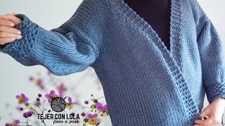 CHAQUETA CÁRDIGAN tejida a Dos Agujas  Sencilla y Cómoda🌸 [upl. by Pani]